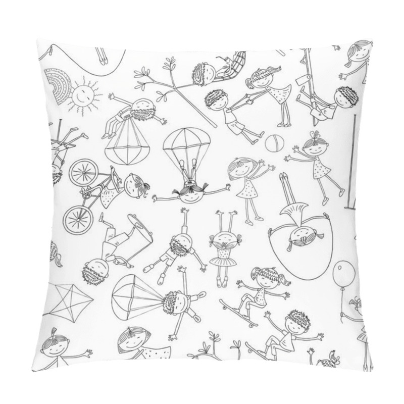 Personality  Pattern Of The Playful Children Pillow Covers