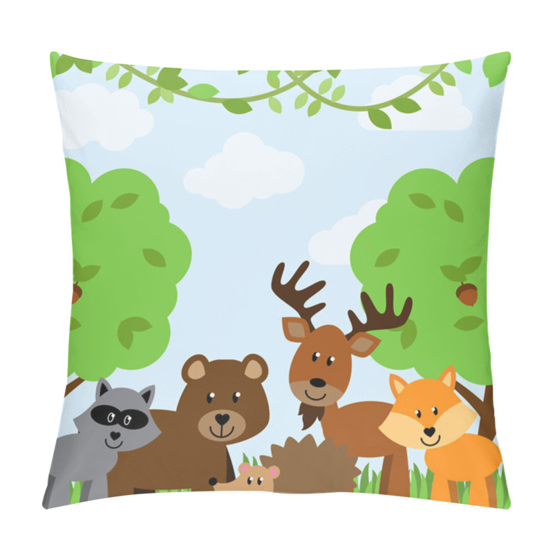 Personality  Forest Animals Vector Background Pillow Covers