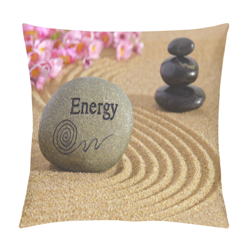 Personality  Japanese Zen Garden Of Tranquility With Stone In Textured Sand Pillow Covers