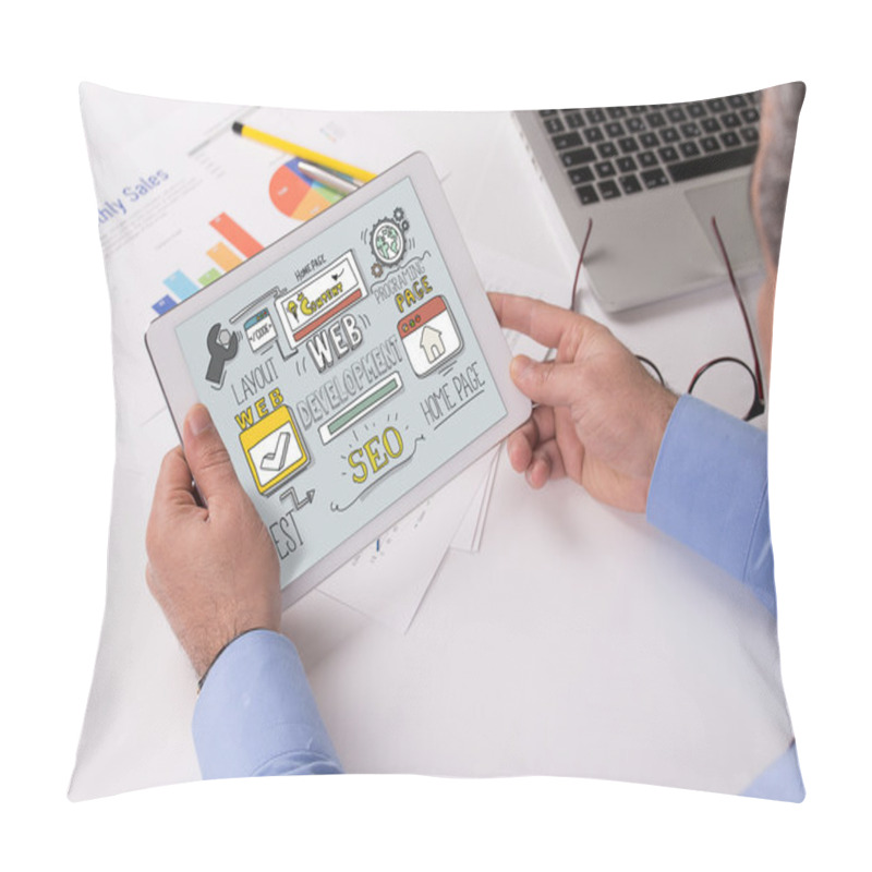 Personality  Web Development Concept On Tablet PC Screen Pillow Covers