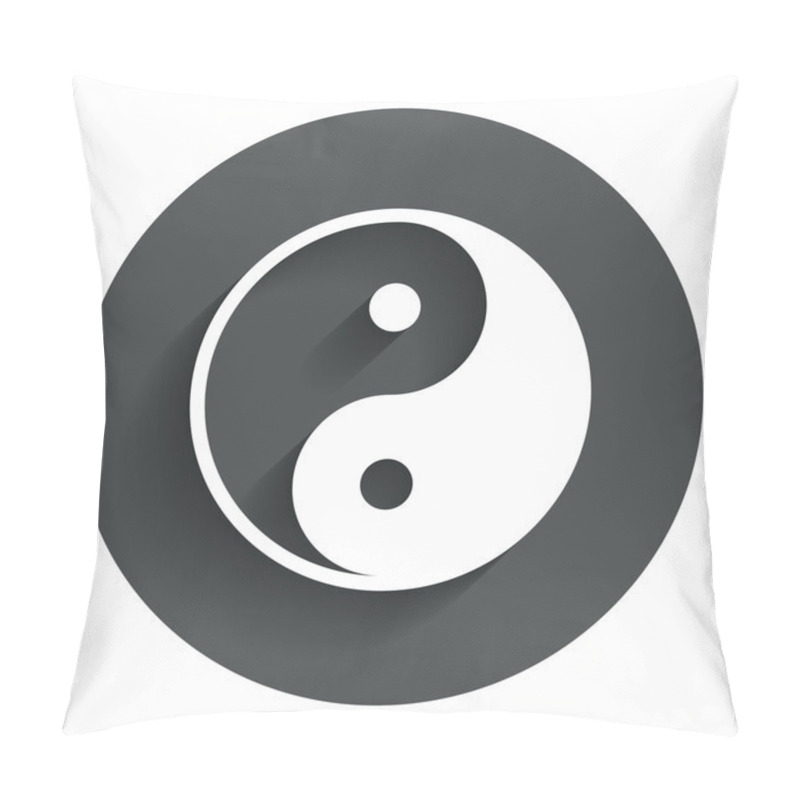 Personality  Ying Yang Sign Icon. Harmony And Balance Symbol. Pillow Covers