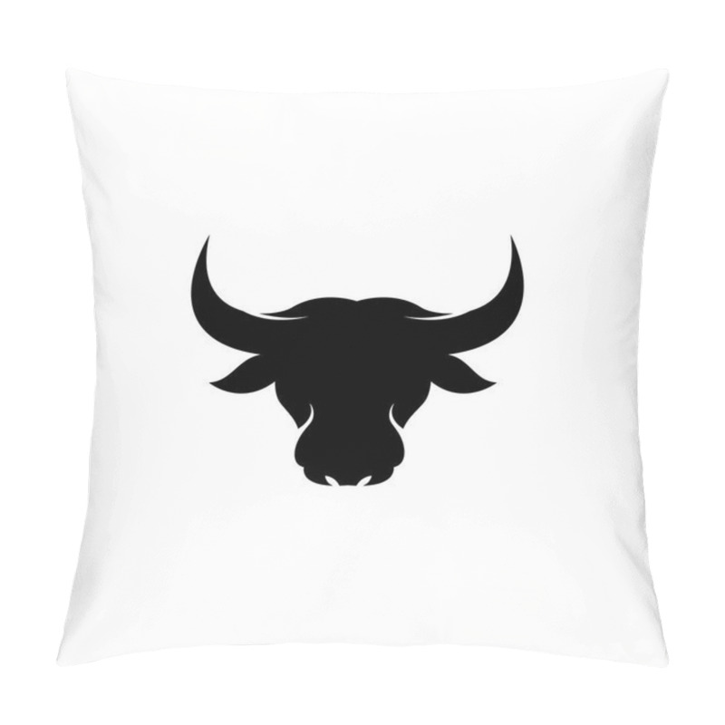 Personality  Bull Head Horn Icon Template Pillow Covers