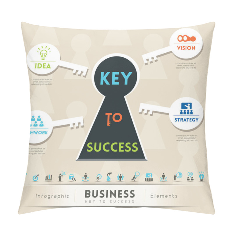 Personality  Key To Success In Business Illustration Pillow Covers