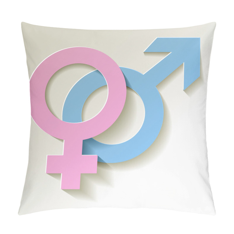 Personality  Male And Female Icon - Venus And Mars Vector Symbol With Shadow Pillow Covers