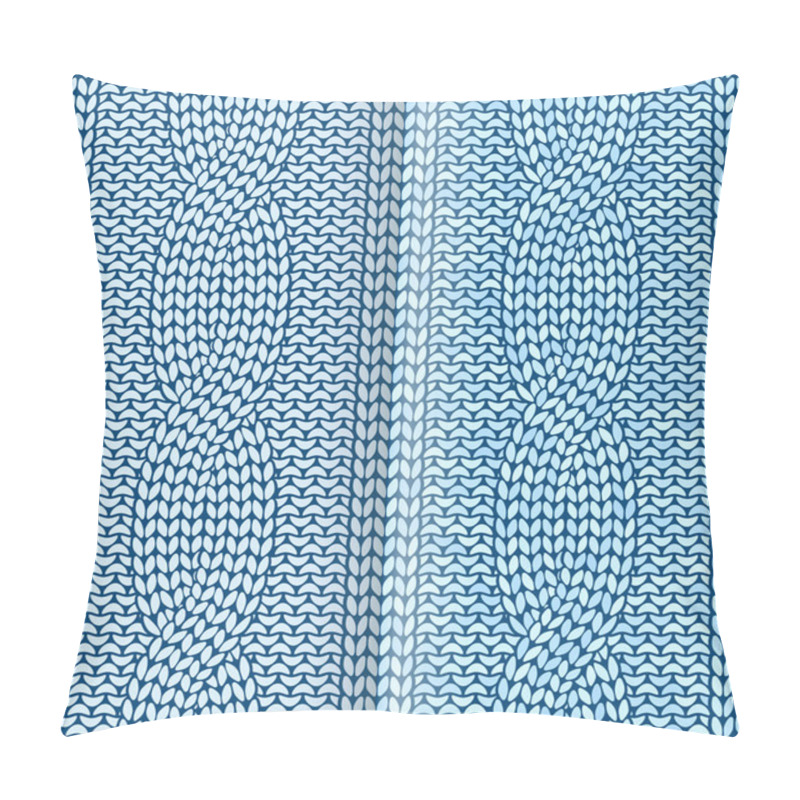 Personality  Blue Knitted Pattern With Braids Pillow Covers