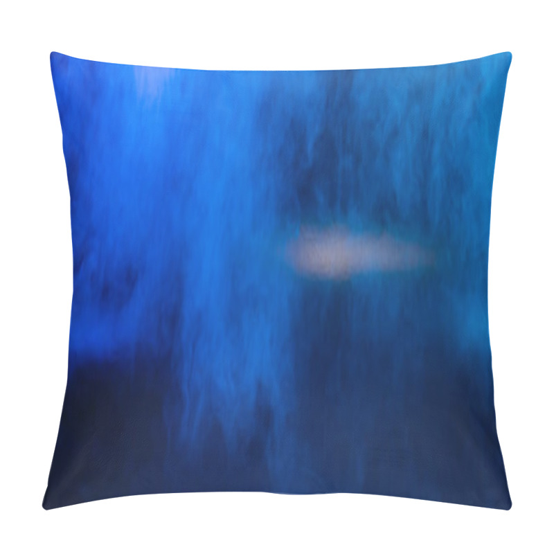 Personality  Panoramic Crop Of Dark Blue Background With Smoke And Copy Space Pillow Covers