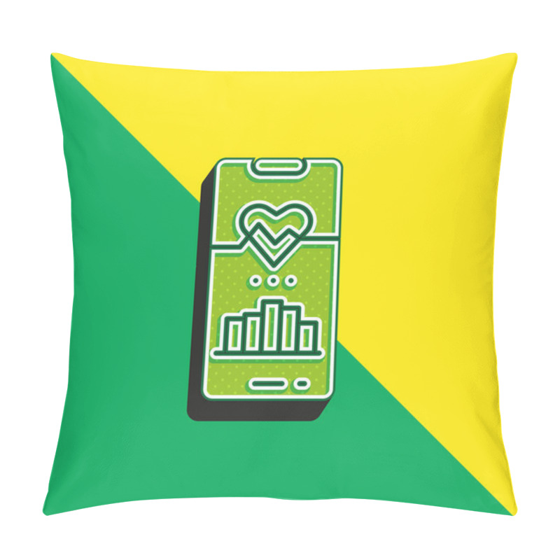 Personality  Activity Tracker Green And Yellow Modern 3d Vector Icon Logo Pillow Covers