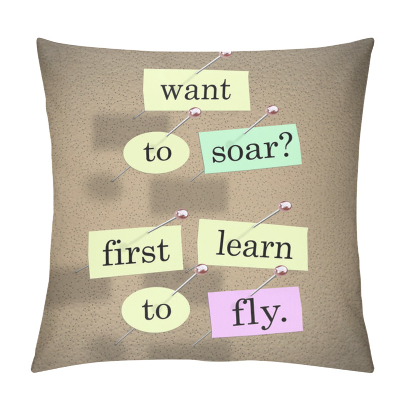 Personality  Want To Soar First Learn To Fly Words Saying Quote Pillow Covers