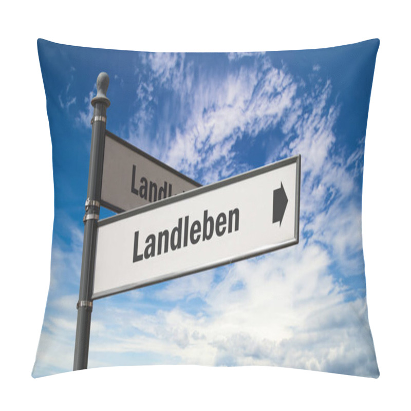 Personality  A Picture With Signposts In The Direction Of Rural Life In German Pillow Covers