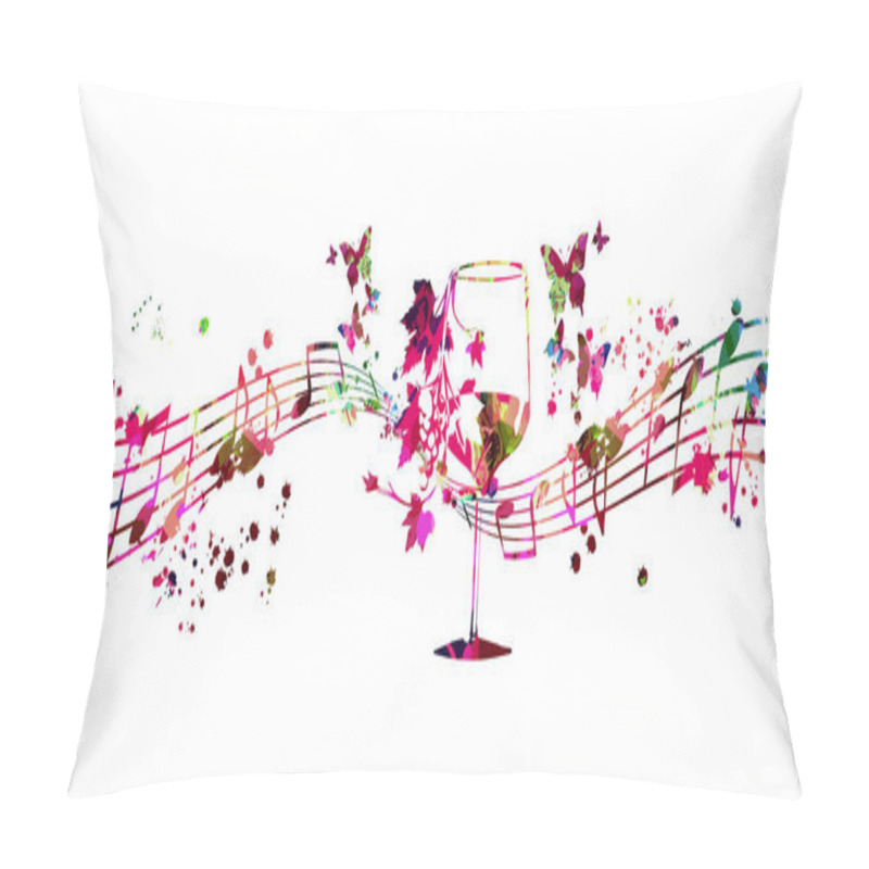 Personality  Colorful Musical Promotional Poster With Musical Notes Isolated Vector Illustration. Artistic Playful Design With Vinyl Disc For Concert Events, Music Festivals And Shows, Party Flyer Pillow Covers