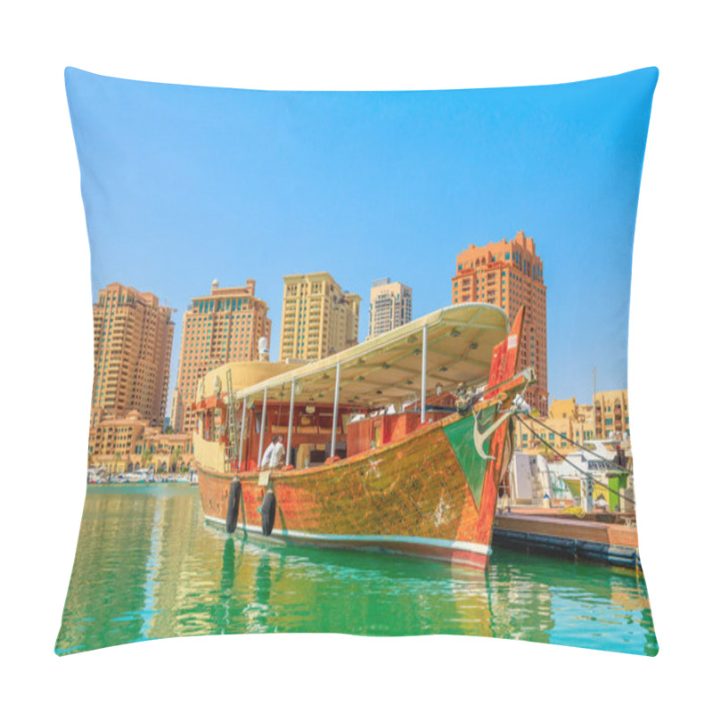 Personality  Boats Docked In Porto Arabia Pillow Covers