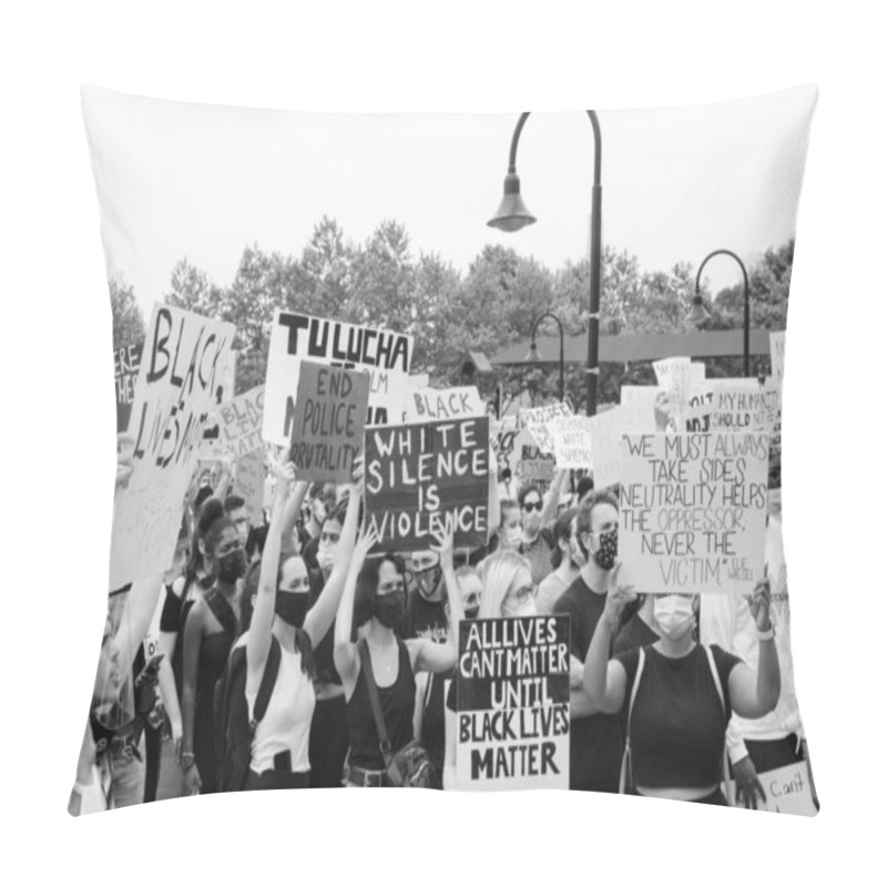 Personality  Hoboken, NJ / USA - June 5th, 2020: Black Lives Matter Peaceful Protest In Hoboken, NJ Hoboken, NJ / USA - June 5th, 2020: Black Lives Matter Peaceful Protest In Hoboken, NJ  Pillow Covers