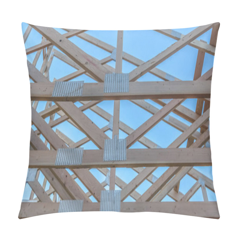 Personality  The Horizontal Beams Of A Wooden Building Pano Pillow Covers