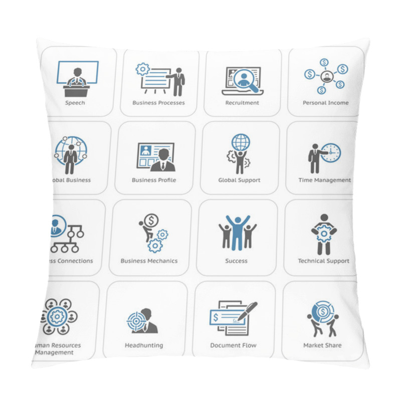 Personality  Flat Design Business Icons Set. Pillow Covers