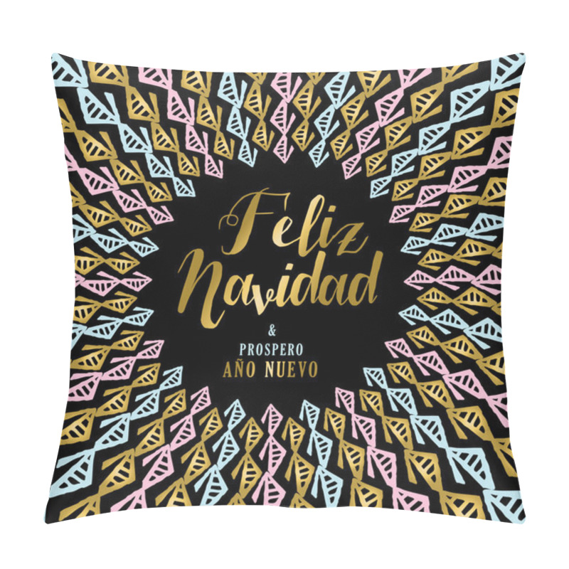 Personality  Gold Christmas And New Year Art Design In Spanish Pillow Covers