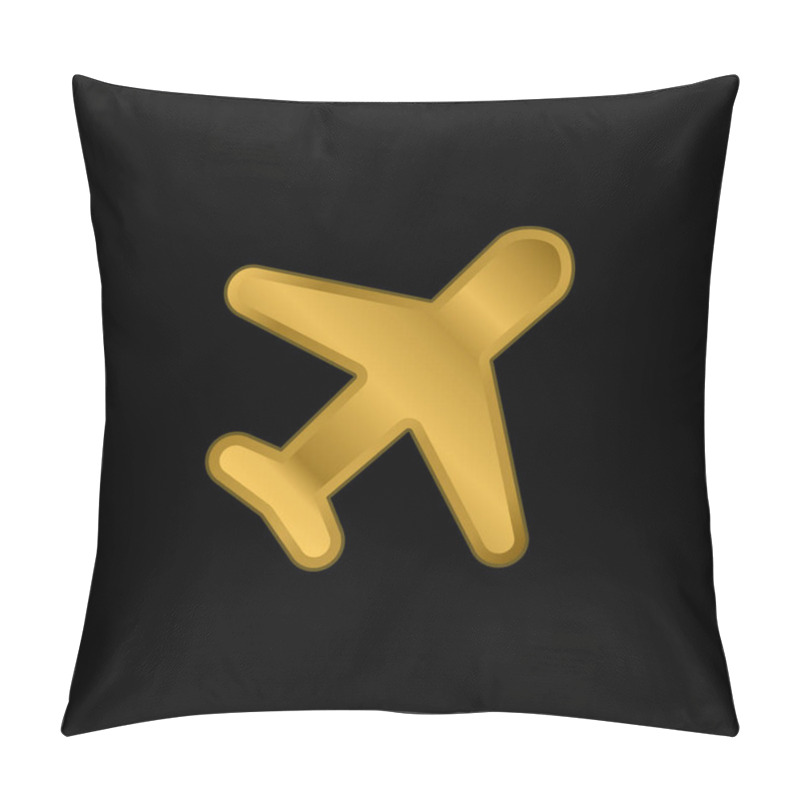 Personality  Air Mail Gold Plated Metalic Icon Or Logo Vector Pillow Covers