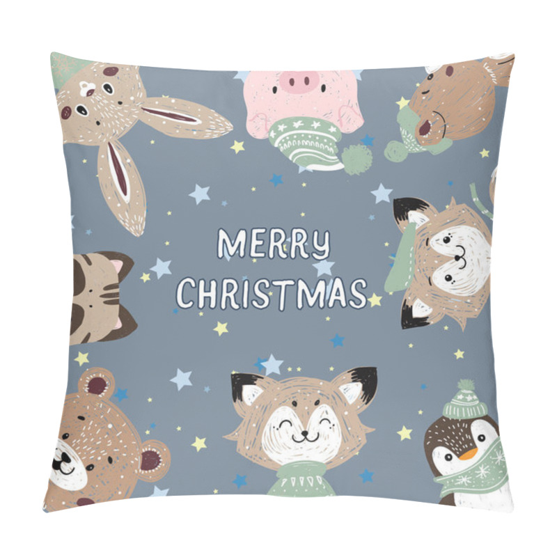 Personality  Cute Animals. Deer, Bear Bunny And Fox Pillow Covers