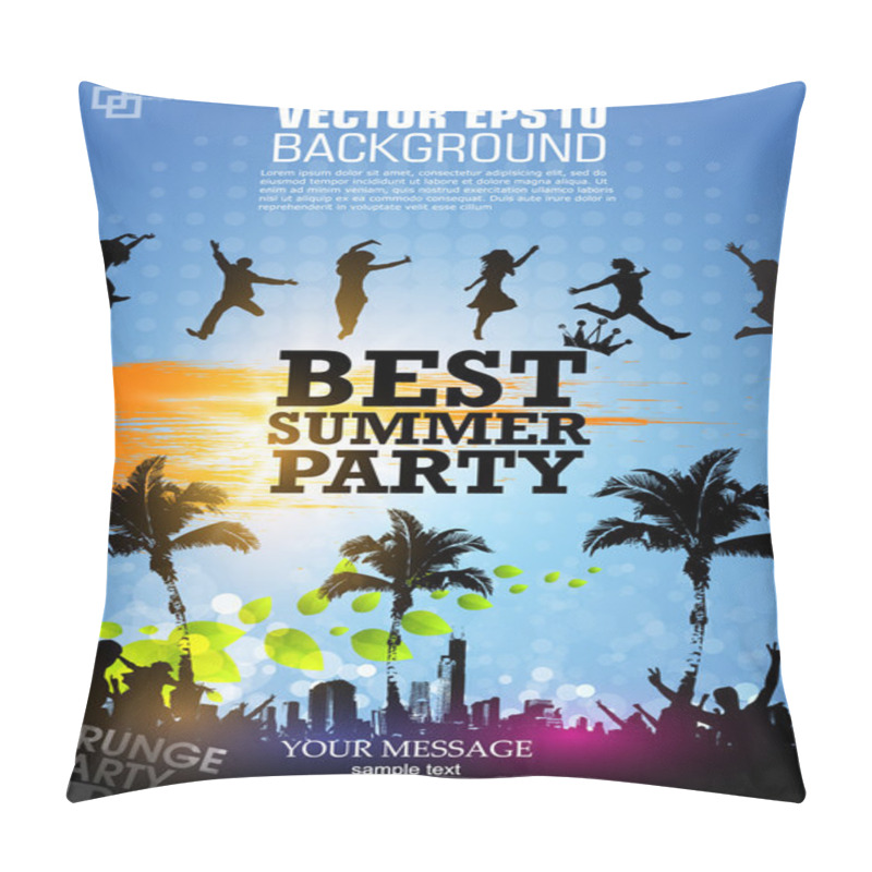 Personality  Colour Grunge Poster For Summer Party Pillow Covers