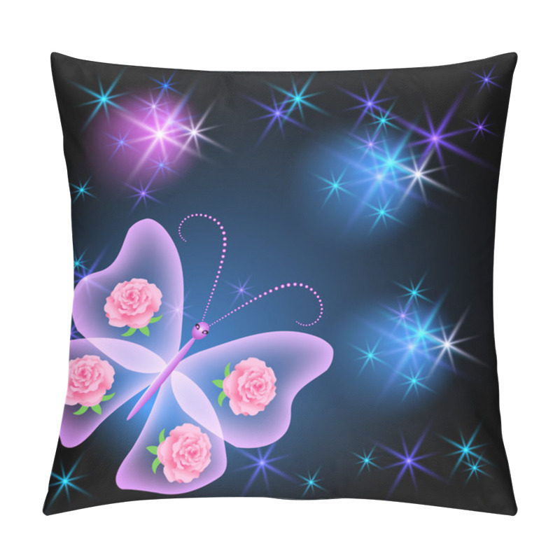 Personality  Transparent Butterfly And Stars Pillow Covers