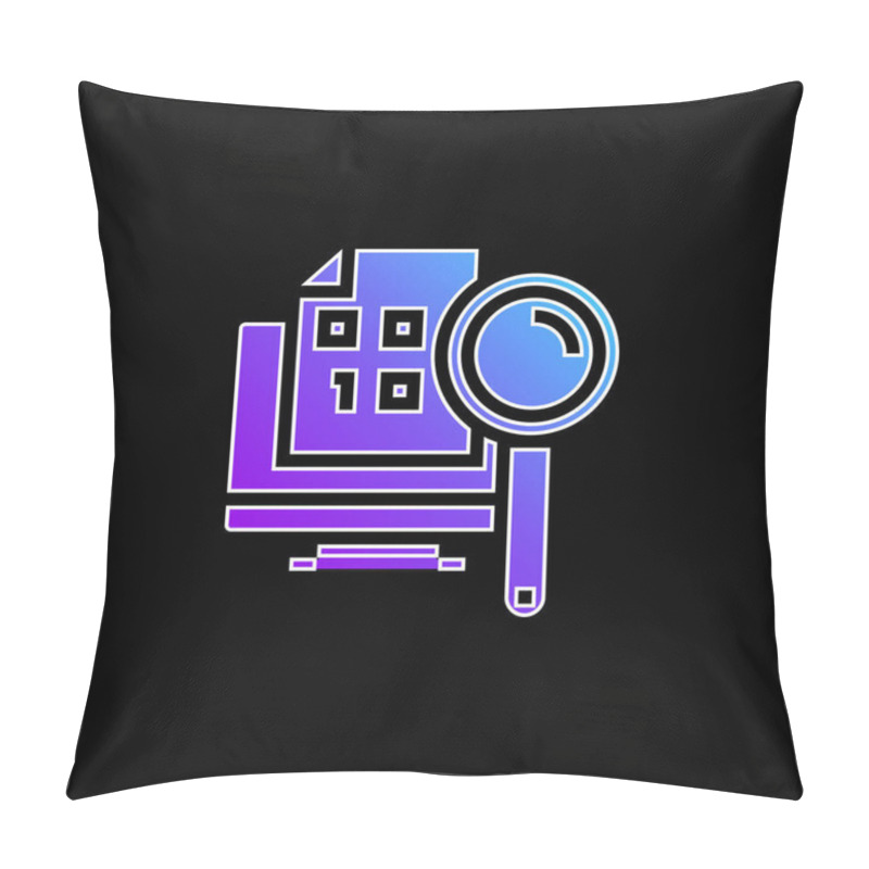 Personality  Binary Code Blue Gradient Vector Icon Pillow Covers