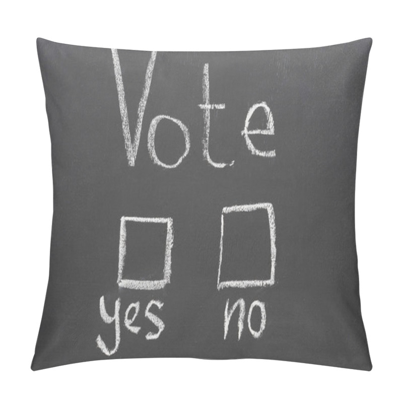 Personality  Top View Of White Vote, Yes And No Lettering On Black Chalkboard Pillow Covers