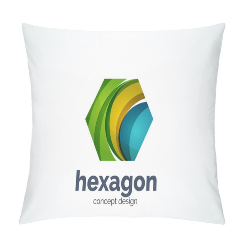 Personality  Hexagon Logo Template, Cell Concept Pillow Covers