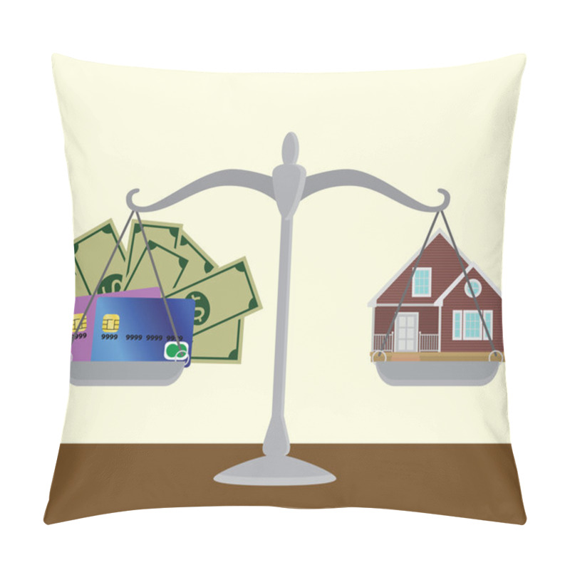 Personality  Asset Vs Versus Compare Money Cash Illustration Pillow Covers