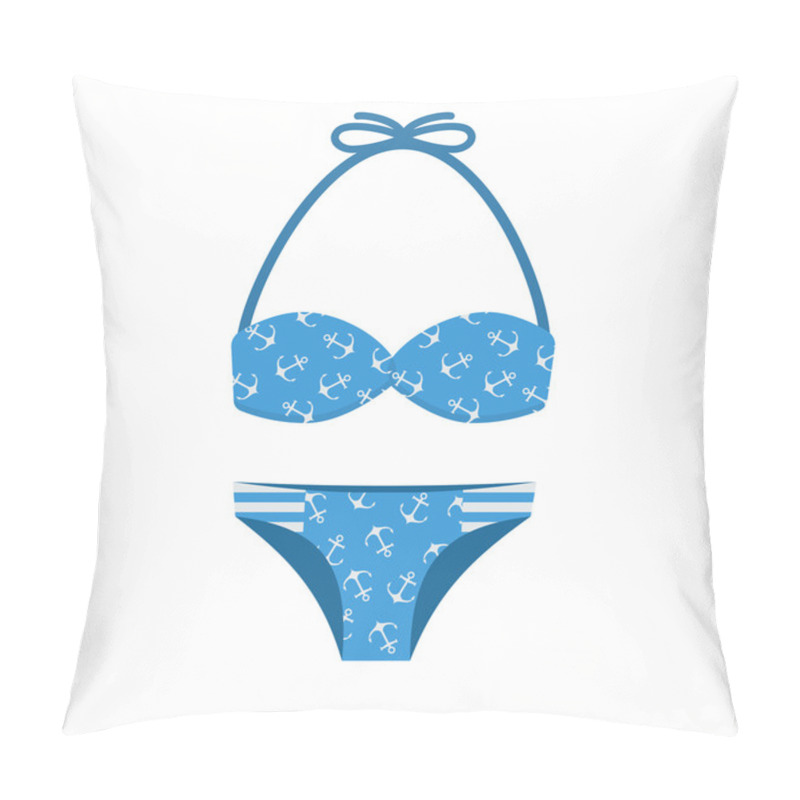 Personality  Girl Bathing Suit Vector Illustration Pillow Covers