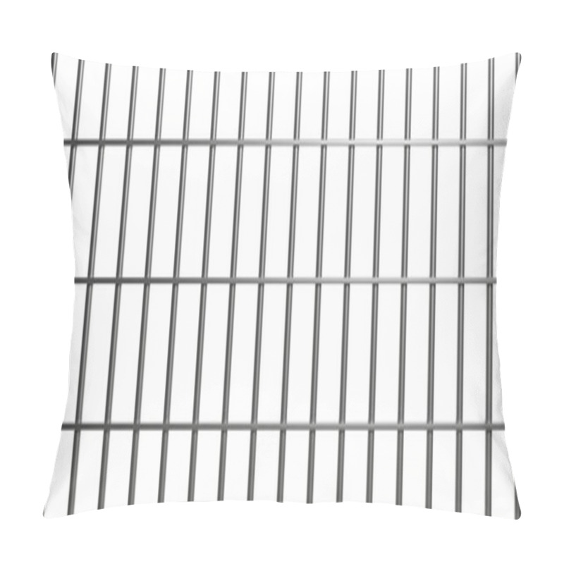 Personality  Jail Bars On White Background. Prison, Cage, Conviction Concept, 3d Illustration Pillow Covers