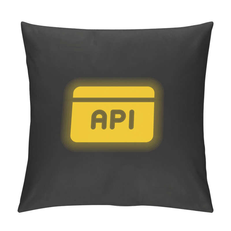 Personality  Api Yellow Glowing Neon Icon Pillow Covers