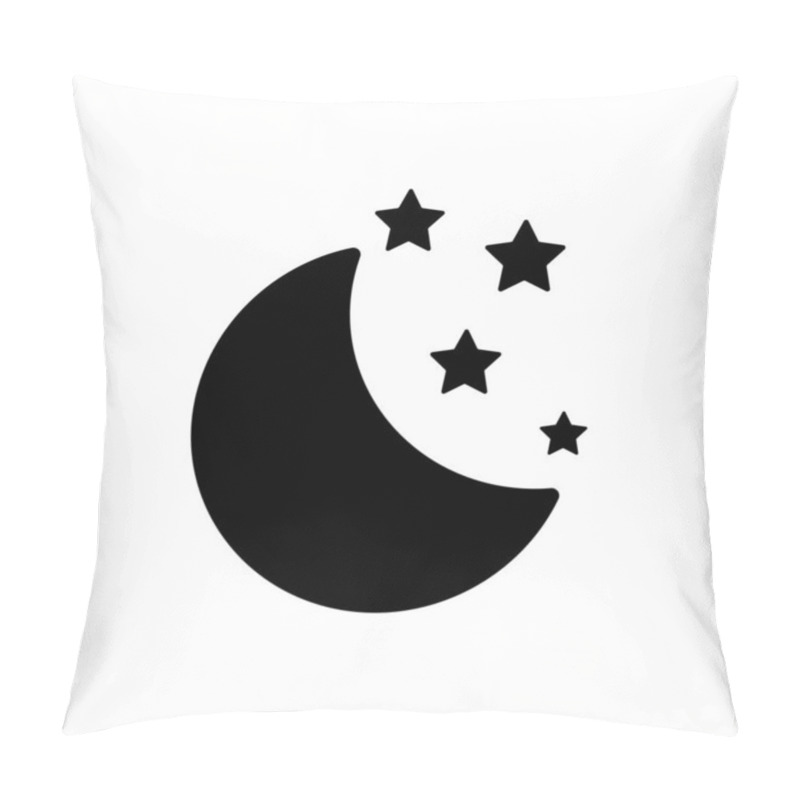 Personality  Moon With Stars Outline Icon Isolated. Symbol, Logo Illustration For Mobile Concept And Web Design. Pillow Covers