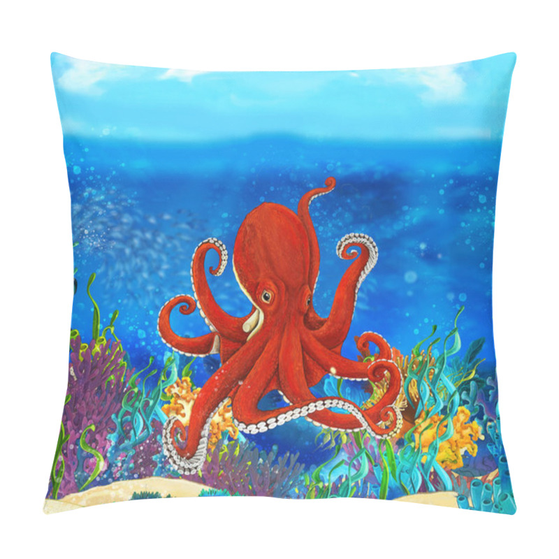 Personality  Cartoon Octopus Close Up Underwater Pillow Covers