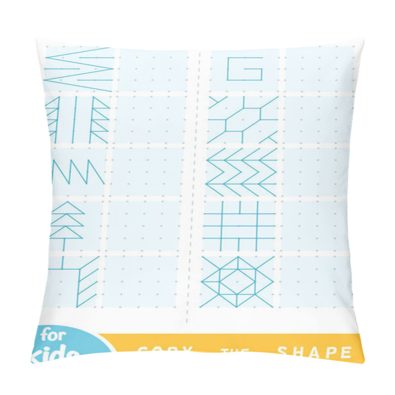 Personality  Copy The Picture, Education Game For Children. Draw Geometric And Natural Ornaments Pillow Covers