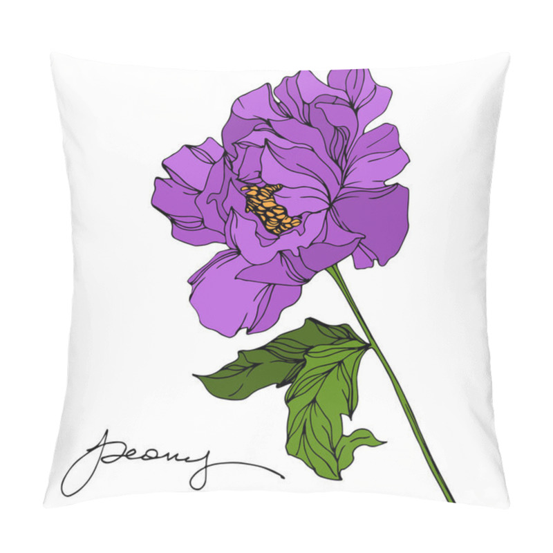 Personality  Peony Floral Botanical Flowers. Wild Spring Leaf Wildflower. Engraved Ink Art. Isolated Peonies Illustration Element. Pillow Covers