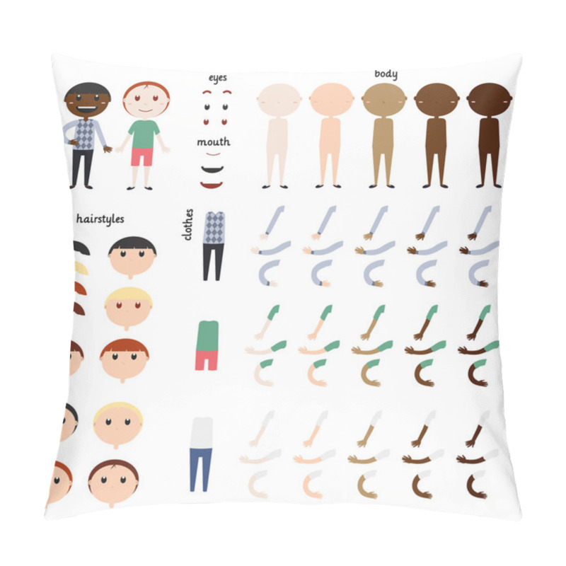 Personality  Parts Of Body Template For Design Work Pillow Covers