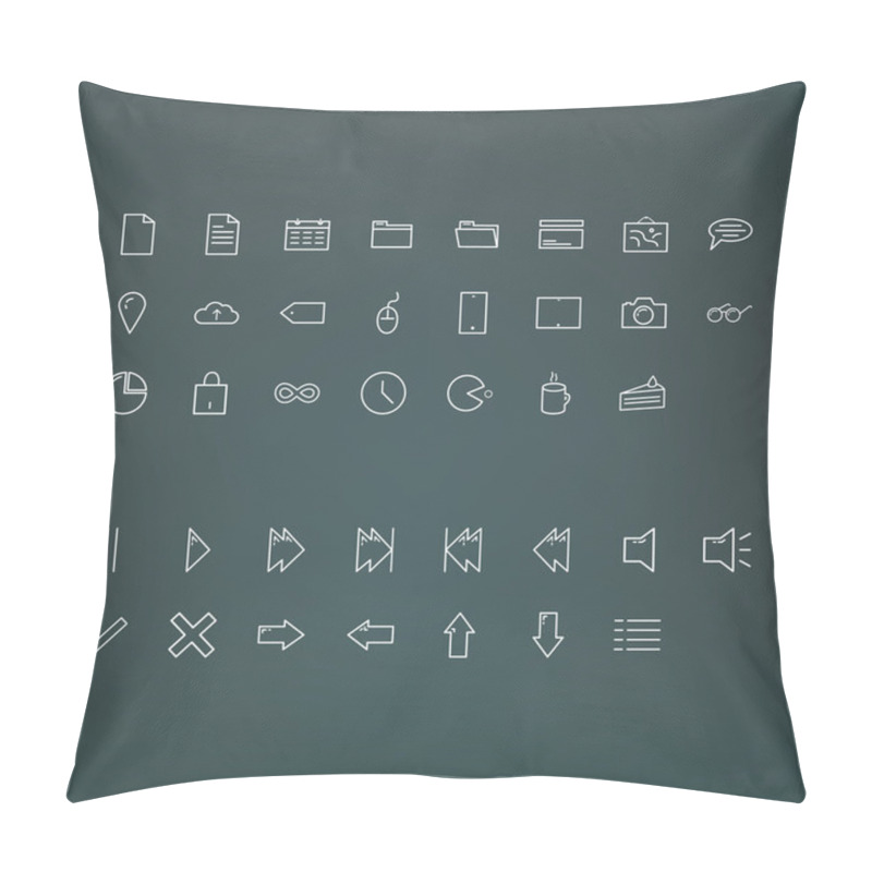 Personality  Vector Minimalistic Outline Icon Pack. Fresh Ui Icons For Presen Pillow Covers