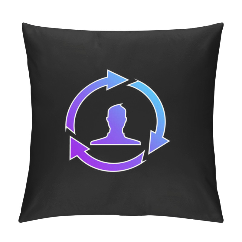 Personality  Affiliate Marketing Blue Gradient Vector Icon Pillow Covers