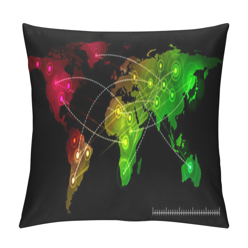 Personality  Illustration World Map. Concept Communication. Pillow Covers