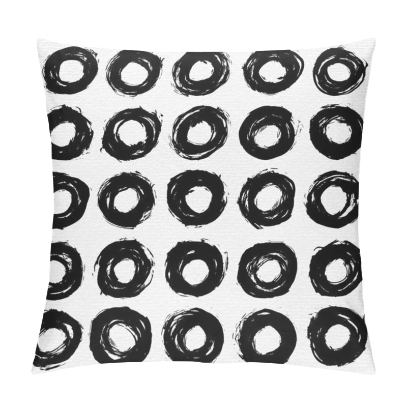 Personality  25 Circle Form Black Brush Stroke Pillow Covers