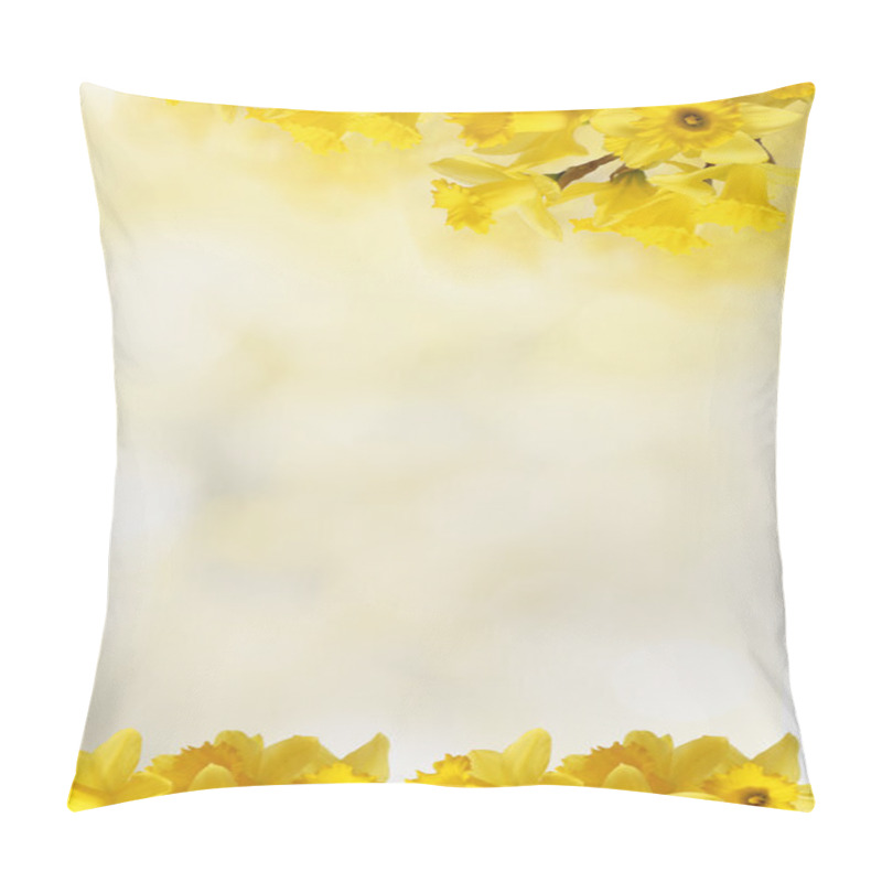 Personality  Background With Yellow Daffodils, For Your Text Pillow Covers