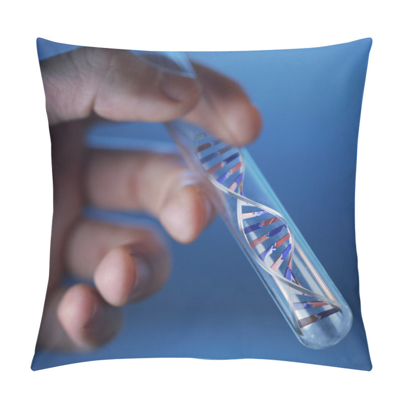 Personality  Dna Molecule In Test Tube Pillow Covers