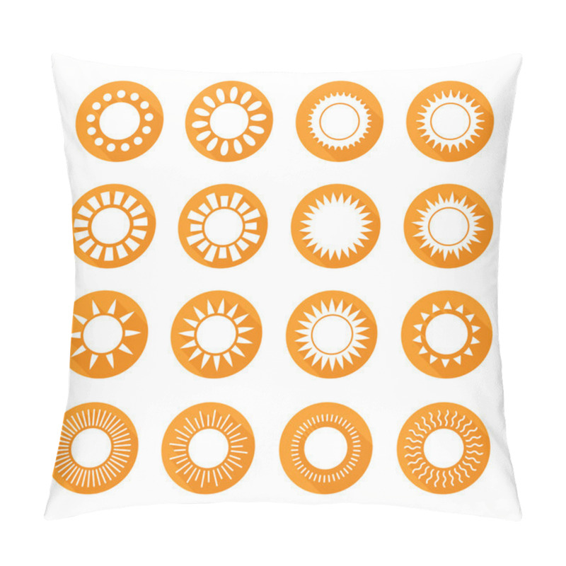 Personality  Set Of Sun Web Icons,symbol,sign In Flat Style. Suns Collection. Elements For Design. Vector Illustration. Pillow Covers