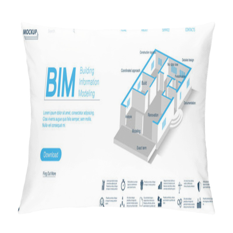 Personality  BIM Banner - Building Information Modeling Pillow Covers