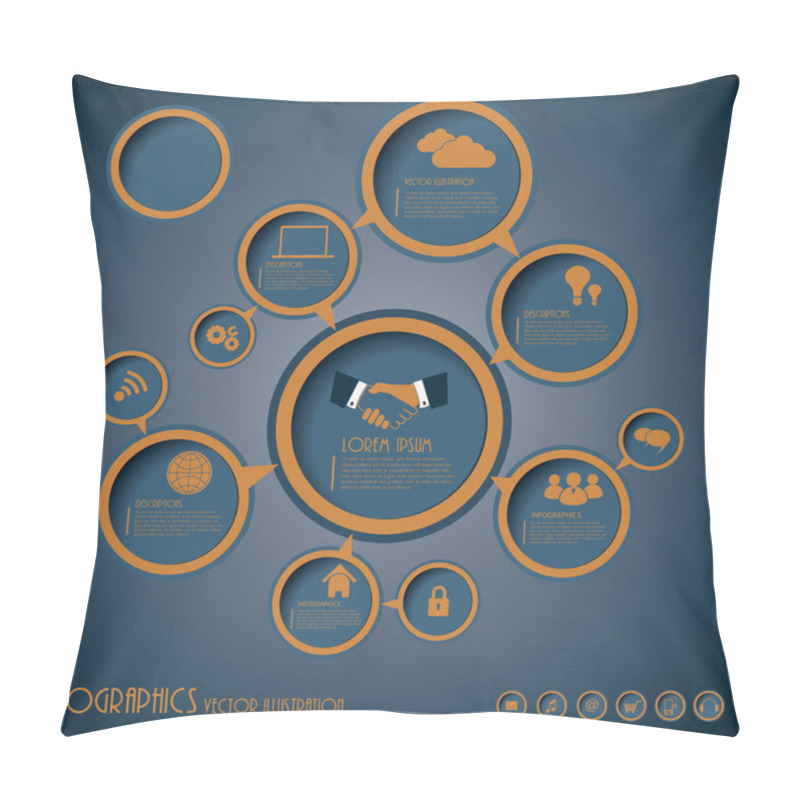 Personality  Vector Of Template For Infographics Pillow Covers