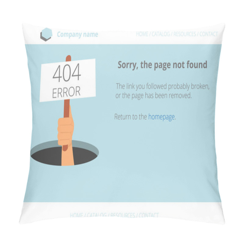 Personality  Human Hand Shows From Hole A Message About Page Not Found Error 404 Pillow Covers