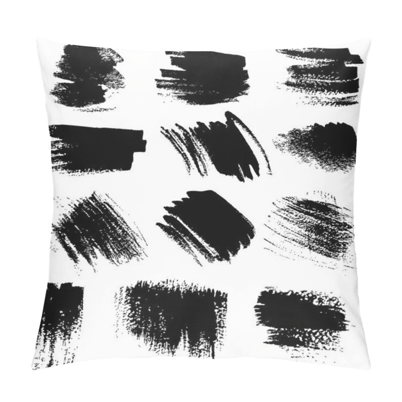 Personality  Textured Brush Strokes Drawn A Flat Brush And Ink Set1 Pillow Covers