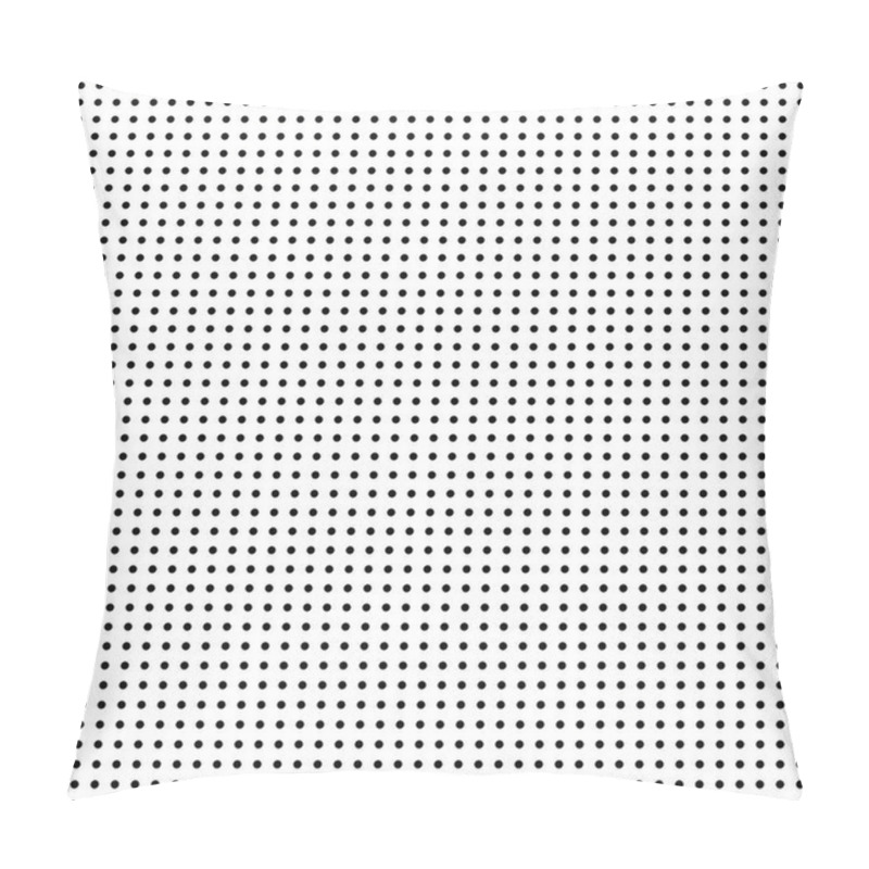 Personality  Black White Geometric Polka Dot Seamless Vector Pattern. Monochromatic Simple Halftone Background. Monochrome Decorative Dotted Wallpaper. Halftones Effect Modern Minimal Repeating Texture. Bold Medium Regular Small Tiny Light Symmetric Straight Pillow Covers