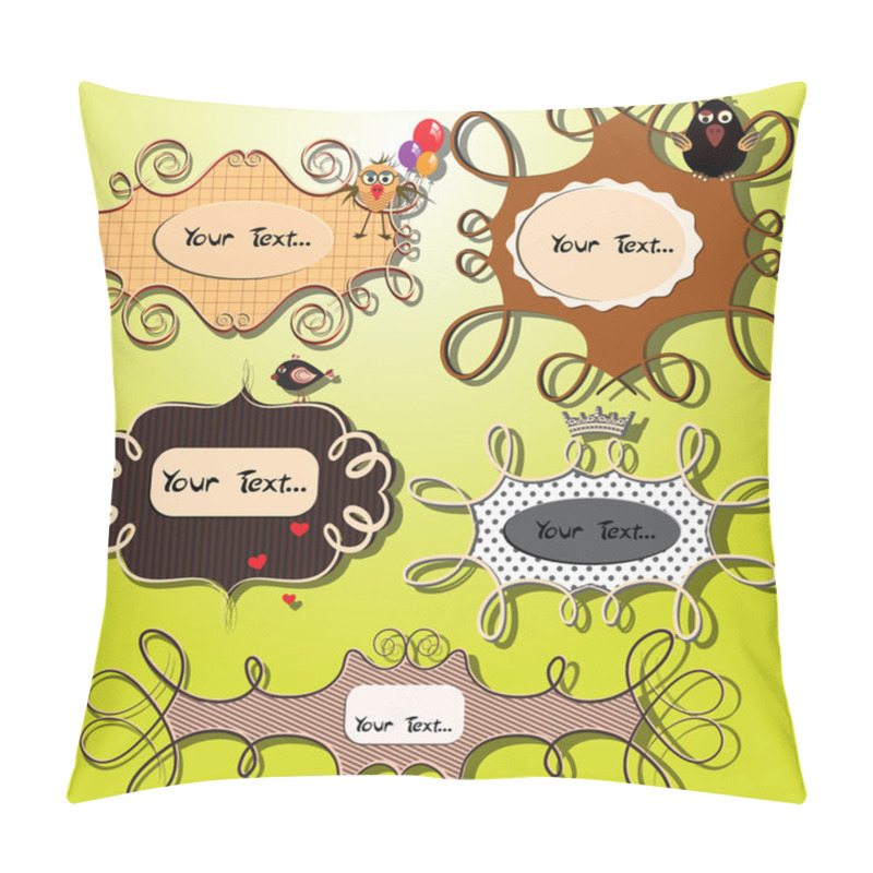 Personality  Cute Cartoon Elements With Place For Text Pillow Covers