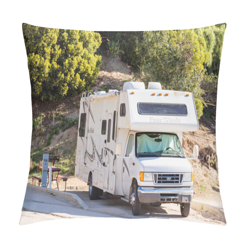 Personality  Winter RV Camping In California Pillow Covers