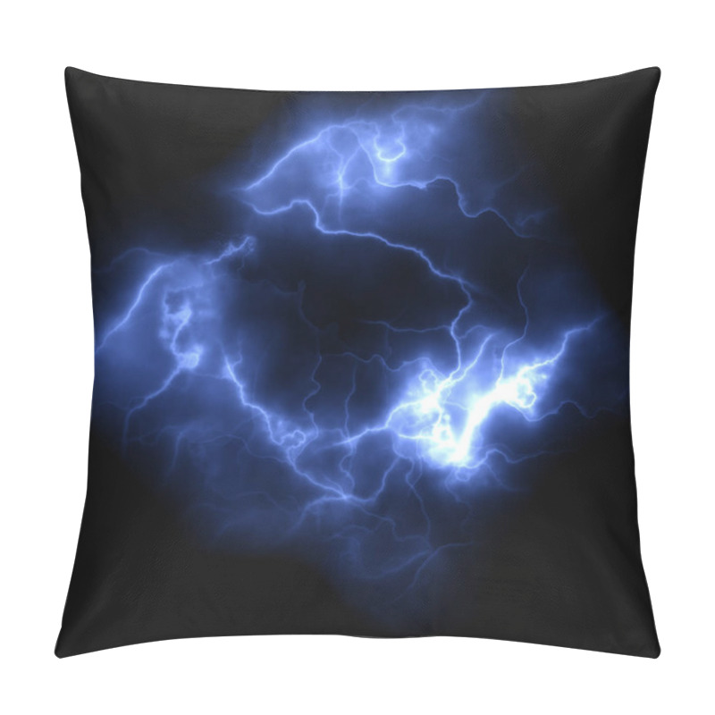 Personality  Ball Lightning On A Dark Background. Pillow Covers